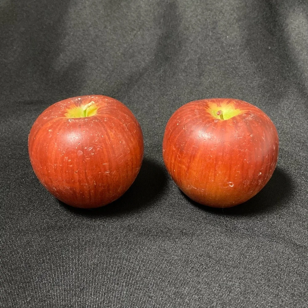 ⭐️ Red And Yellow Apple Shaped Small Wax Candles Set of 2
